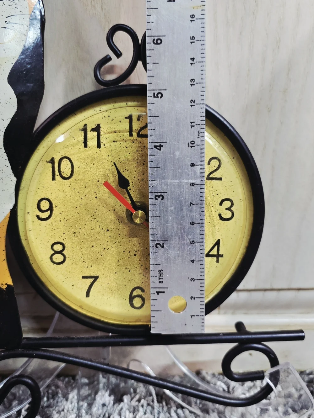 Vintage Metal Cat Clock 3 Kittens Country Folk Art Wall Decor